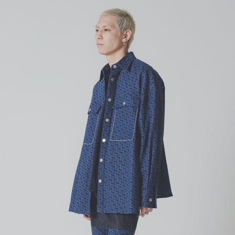 Monogram Denim Shirt Jacket – BRAINCHILD COLLECTIVE