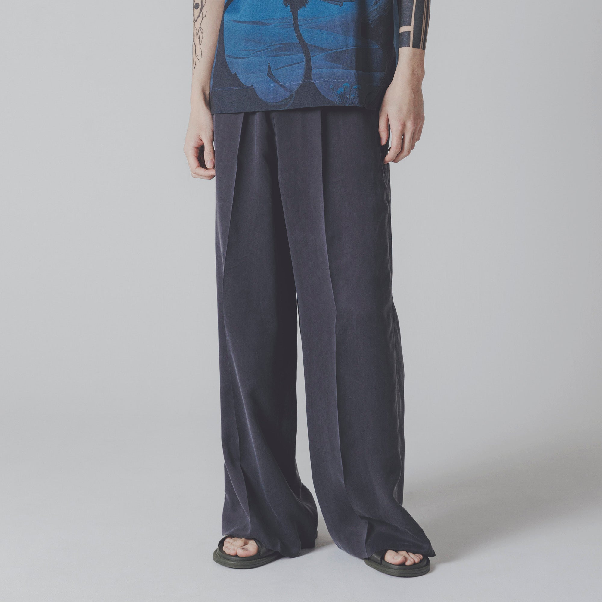 Wide Leg Easy Trousers